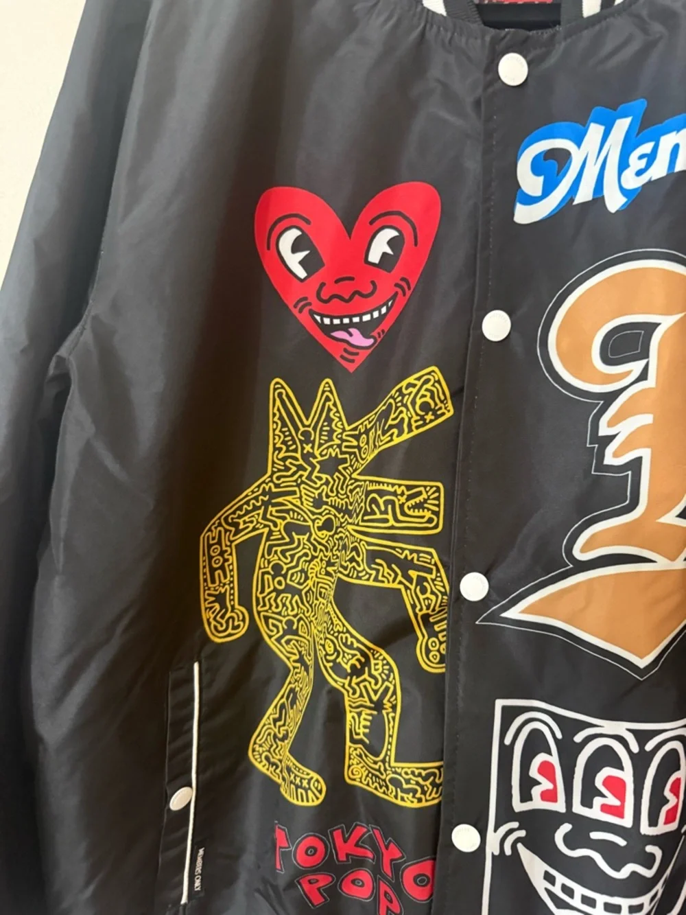 Members Only × Keith Haring size XL Andy Mouse Bomber Jacket Black, Gorgeous - Picture 4 of 9